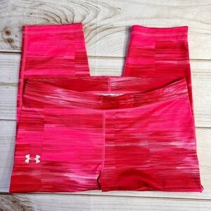 Under Armour Pink Cropped Performance Leggings Size Large